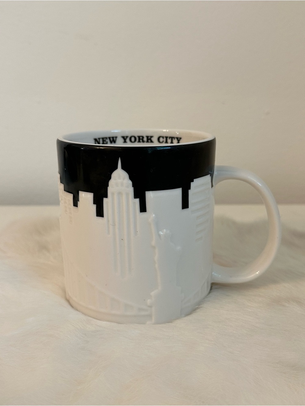 New York City Starbucks Skyline Ceramic Mug - Black and White